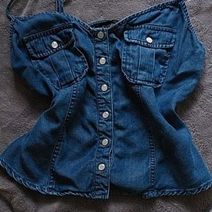 Bebe denim button down blouse